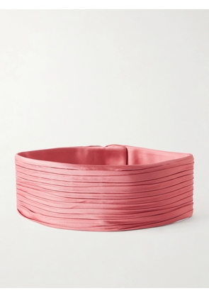 Valentino Garavani - Plissé Satin Belt - Pink - small,medium,large