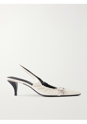 Gucci - Vittoria 55 Horsebit-embellished Leather Slingback Pumps - Neutrals - IT36,IT37,IT37.5,IT38,IT38.5,IT39,IT39.5,IT40,IT41,IT42