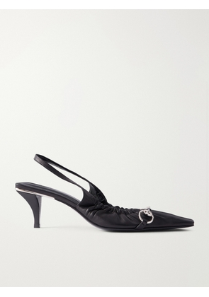 Gucci - Vittoria 55 Horsebit-embellished Leather Slingback Pumps - Black - IT36,IT36.5,IT37,IT37.5,IT38,IT38.5,IT39,IT39.5,IT40,IT40.5,IT41