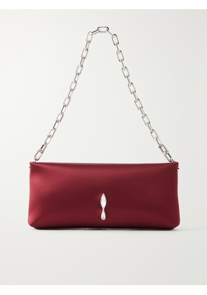Christian Louboutin - Maykimay Crystal-embellished Satin Shoulder-bag - Burgundy - One size