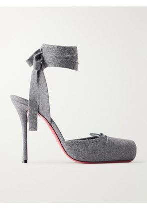 Christian Louboutin - Cassia 100 Flannel Ballerina Pumps - Gray - IT36,IT36.5,IT37,IT37.5,IT38,IT38.5,IT39,IT39.5,IT40,IT40.5,IT41,IT41.5,IT42