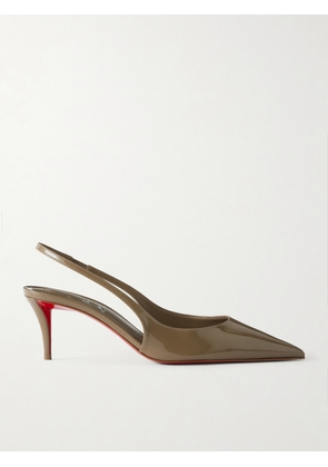 Christian Louboutin - Miss Z 60 Patent-leather Slingback Pumps - Brown - IT35,IT36,IT36.5,IT37,IT37.5,IT38,IT38.5,IT39,IT39.5,IT40,IT40.5,IT41,IT41.5,IT42