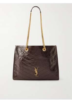 SAINT LAURENT - Niki Crinkled-leather Tote - Brown - One size
