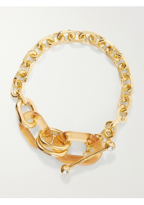 RABANNE - Gold-tone Necklace - Orange - One size