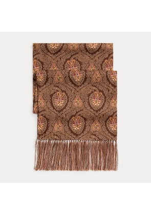 Tasselled Paisley-Print Scarf