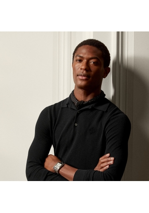 Monogram Silk-Blend Polo Collar Jumper