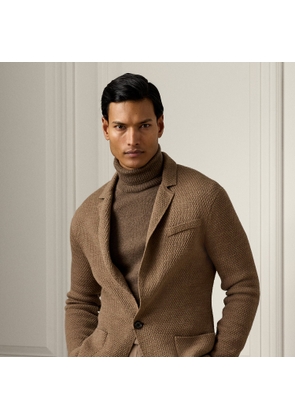 Textured Linen-Blend Blazer Cardigan