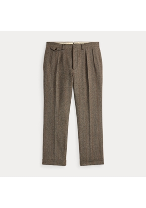 Slim Fit Wool-Cotton Herringbone Trouser