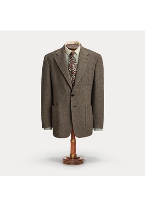 Wool-Cotton Herringbone Suit Jacket