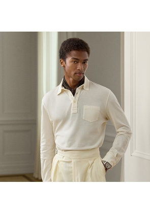 Cotton-Cashmere Piqué Polo Shirt