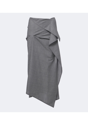 Victoria Beckham Asymmetric draped wool midi skirt