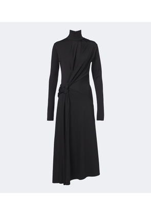 Victoria Beckham Letice gathered turtleneck jersey midi dress