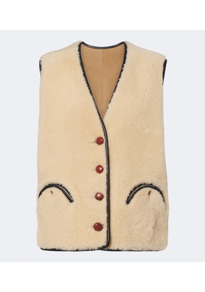 Blaze Milano Gliss leather-trimmed shearling vest