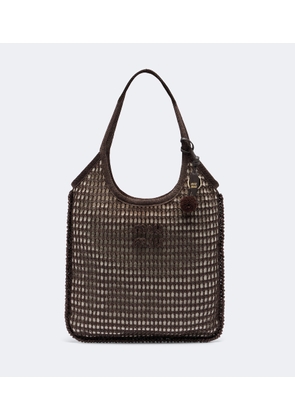 Miu Miu Ivy crochet raffia-effect shopper