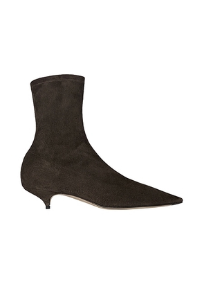 The Row Liisa Kitten Bootie in Moka - Chocolate. Size 38 (also in 38.5, 37).