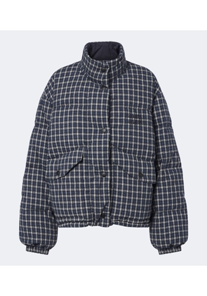 Miu Miu Reversible checked cotton flannel down jacket