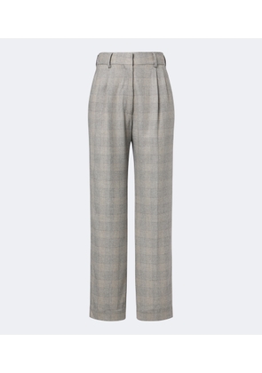 Blaze Milano Fox checked wool, silk, and cashmere straight pants