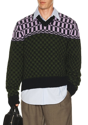 Marni V Neck Sweater in Stone Green - Green. Size 48 (also in 50, 52).