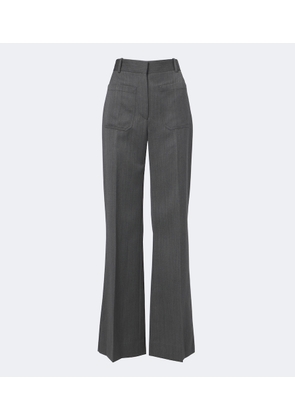 Victoria Beckham Alina herringbone virgin wool wide-leg pants