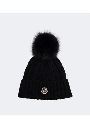 Moncler Logo wool and cashmere beanie