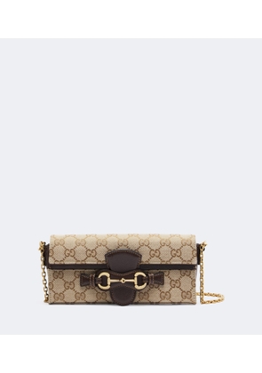 Gucci Horsebit GG Canvas wallet on chain