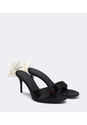 Magda Butrym Floral-applique satin thong sandals