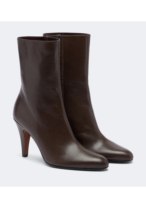 The Row Ornella leather ankle boots