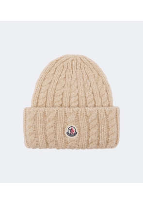 Moncler Cable-knit alpaca and wool-blend beanie
