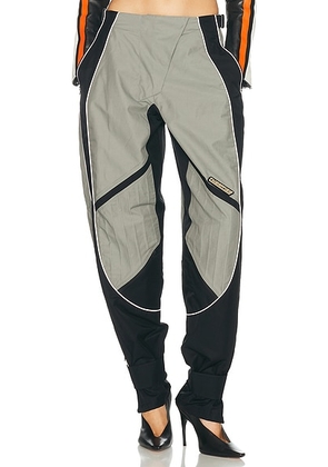 THE ATTICO Cotton Nylon Pant in Black & Grey - Grey. Size 38 (also in ).