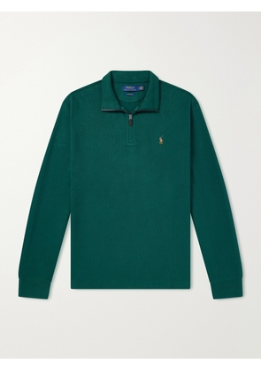 Polo Ralph Lauren - Logo-Embroidered Cotton-Jersey Half-Zip Sweatshirt - Men - Green - S