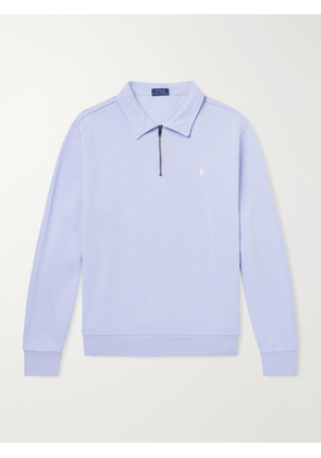 Polo Ralph Lauren - Logo-Embroidered Cotton-Jersey Half-Zip Sweatshirt - Men - Blue - S