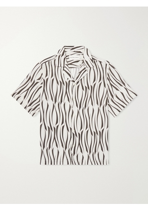 Frescobol Carioca - Roberto Camp-Collar Printed Lyocell and Linen-Blend Shirt - Men - Neutrals - S