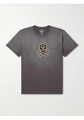 RRL - Appliquéd Cotton-Jersey T-Shirt - Men - Black - S