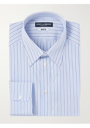 Dolce&Gabbana - Striped Cotton-Poplin Shirt - Men - Blue - EU 38
