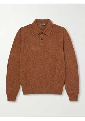 Jil Sander - Mélange Wool and Cashmere-Blend Polo Shirt - Men - Brown - IT 46