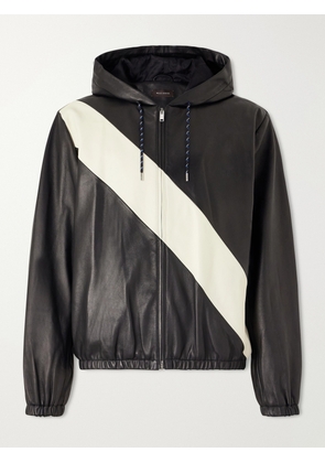 Wales Bonner - Vista Striped Leather Hooded Jacket - Men - Black - S
