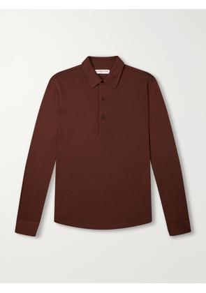 Orlebar Brown - Sebastian Wool-Jersey Polo Shirt - Men - Brown - S