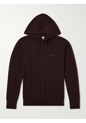 LOEWE - Anagram-Embroidered Cotton-Blend Hoodie - Men - Brown - S