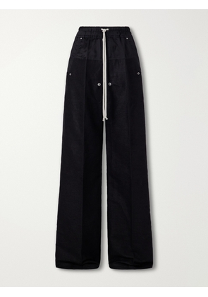 Rick Owens - Wide Bela Wide-Leg Flannel Drawstring Trousers - Men - Black - IT 46