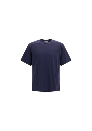 Ferragamo Blue Cotton T-Shirt - L