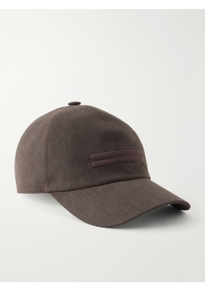 Zegna - Oasi Logo-embellished Linen Cap - Men - Brown - S