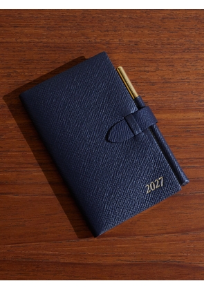 Smythson - 2027 Panama Cross-Grain Leather Diary With Pencil - Men - Blue