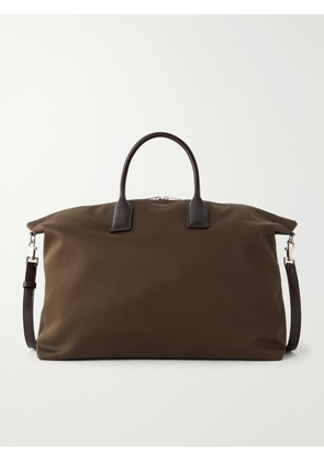 SAINT LAURENT - Bowling Leather-Trimmed Cotton-Canvas Weekend Bag - Men - Green