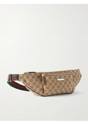 Gucci - Web-Trimmed GG-Canvas Belt Bag - Men - Neutrals