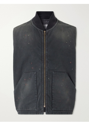 Maison Margiela - Padded Distressed Denim Vest - Men - Black - IT 46