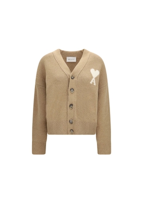 Ami Paris Beige Alpaca Vicugna Pacos Cardigan - L