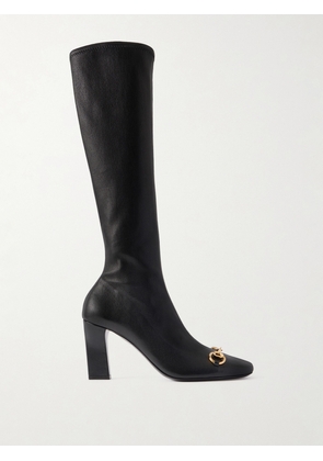 Gucci - Signora Horsebit-embellished Leather Knee Boots - Black - IT37,IT38,IT38.5,IT39,IT40,IT41