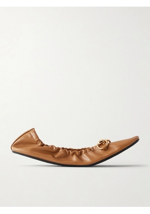 Gucci - Prima Horsebit-embellished Leather Ballet Flats - Brown - IT36,IT36.5,IT37,IT37.5,IT38,IT38.5,IT39,IT39.5,IT40,IT40.5,IT41,IT41.5,IT42