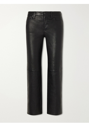 FRAME - The Cigarette Low-rise Straight-leg Leather Pants - Black - 23,24,25,26,27,28,29,30,31,32