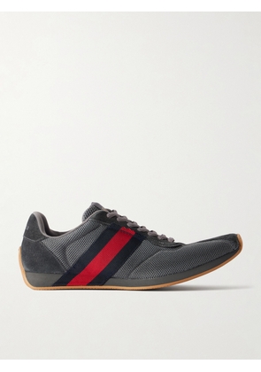 Gucci - Tempo Web-detailed Suede-trimmed Mesh Sneakers - Gray - IT36,IT36.5,IT37,IT37.5,IT38,IT38.5,IT39,IT40,IT41